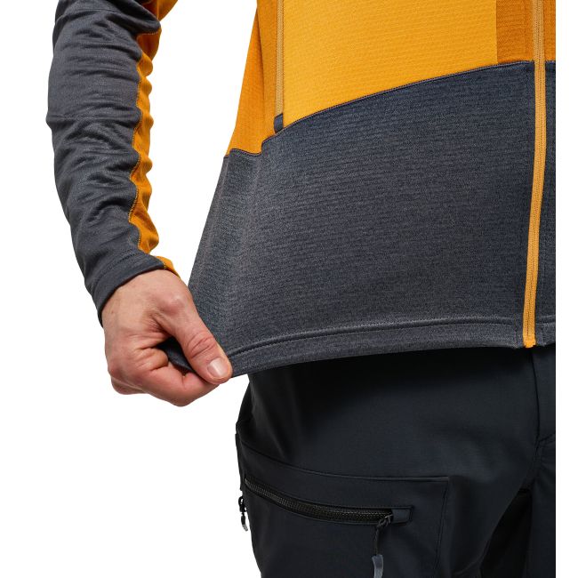 Haglöfs ROC Flash Mid Hood – Hanorac tehnic de cățărare - Gri închis/galben