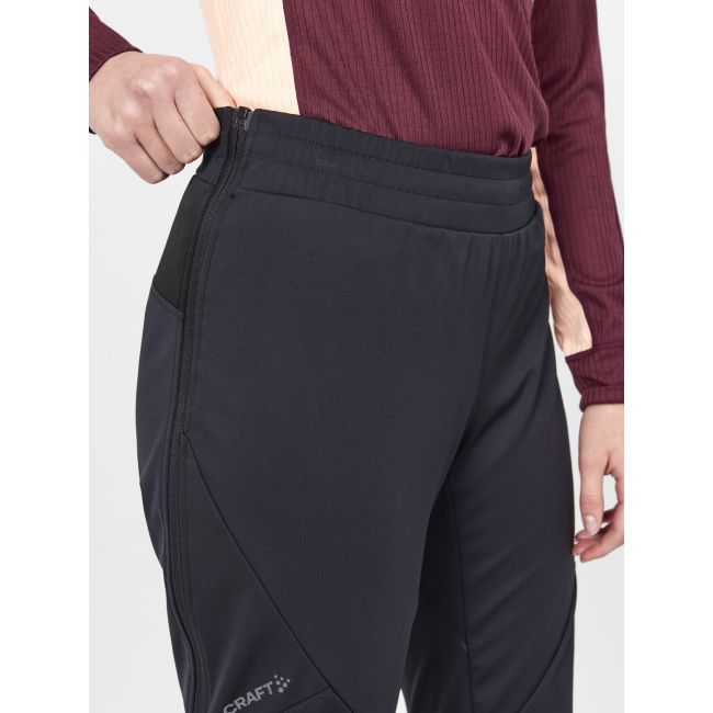 Craft Core Nordic Training FZ Pants W – Pantaloni softshell cu fermoar lateral întreg - Negru