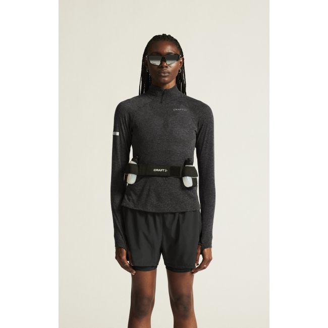 Craft ADV Subz Wool LS Tee 3 W – Bluză de alergare cu merinos și fermoar scurt - Negru