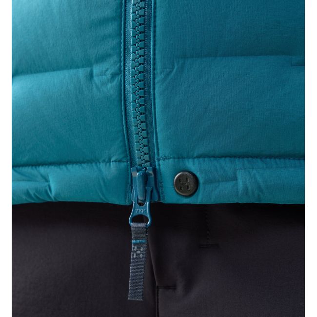 Haglöfs Spitz Down Hood W – Geacă din puf elastică cu glugă - Albastru Deep Teal