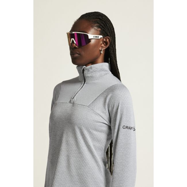 Craft Core Gain Thermal Midlayer W – Bluză fleece termică cu fermoar scurt - Gri