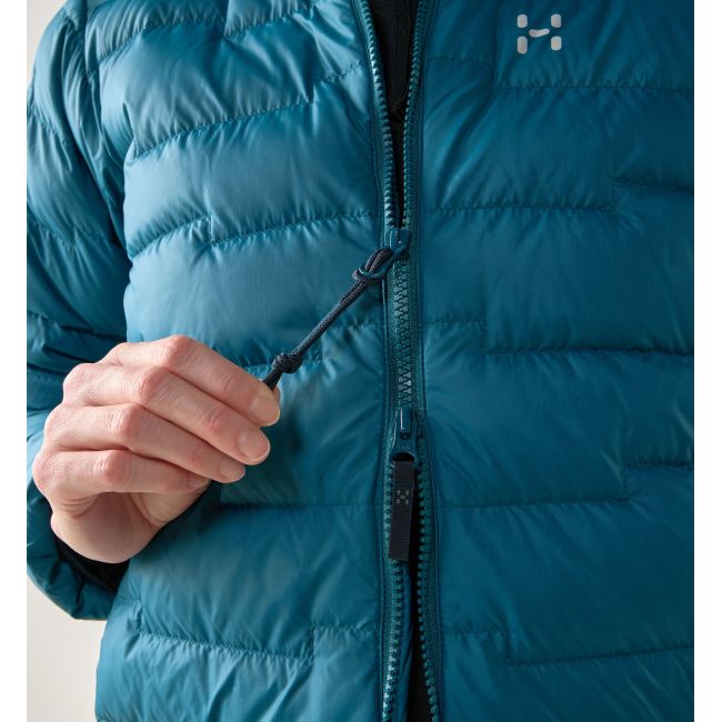 Haglöfs ROC Flash Down Hood W – Geacă tehnică din puf cu glugă - Albastru Deep Teal