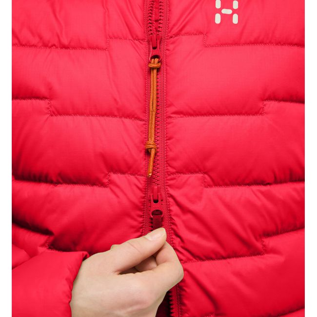 Haglöfs ROC Flash Down Hood W – Geacă tehnică din puf cu glugă - Roșu Bright Red
