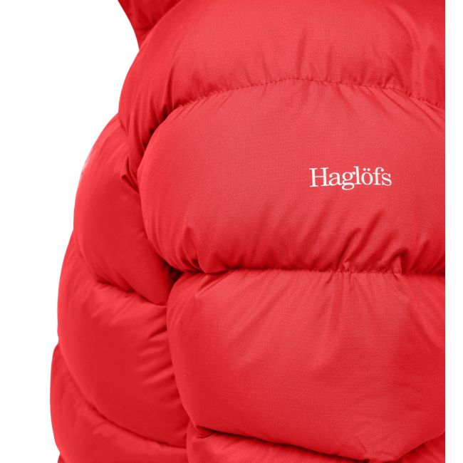 Haglöfs Rosson Down Hood W – Geacă din puf cu glugă - Roșu Bright Red
