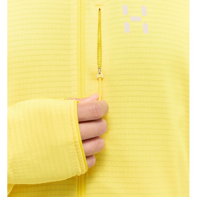 Haglöfs L.I.M Mid Fast II Hood – Hanorac strat intermediar pentru activități rapide - Galben Tech Yellow