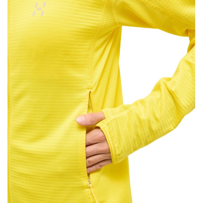 Haglöfs L.I.M Mid Multi Hood W – Hanorac strat intermediar - Galben Tech Yellow