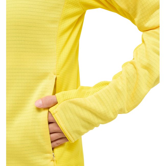 Haglöfs L.I.M Mid Fast II Hood W – Hanorac strat intermediar pentru activități rapide - Galben Tech Yellow