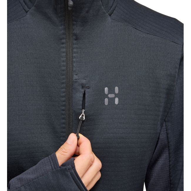 Haglöfs L.I.M Mid Fast II Hood W – Hanorac strat intermediar pentru activități rapide - Negru True Black