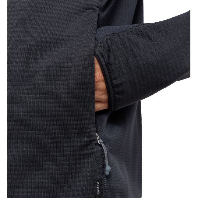 Haglöfs L.I.M Mid Multi Hood – Hanorac strat intermediar - Negru True Black