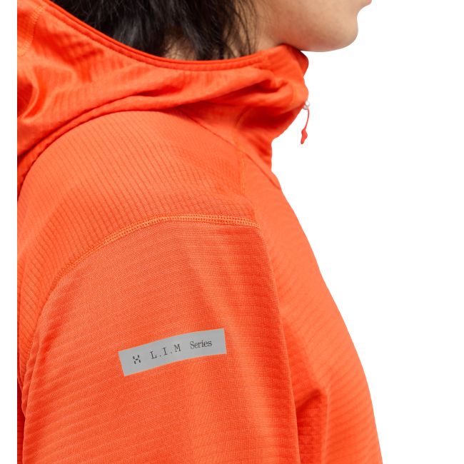 Haglöfs L.I.M Mid Multi Hood – Hanorac strat intermediar - Roșu Habanero