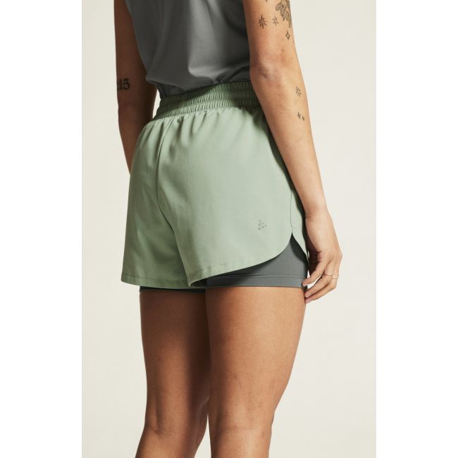 Craft ADV Essence 2-IN-1 Shorts 2 W – Pantaloni scurți de antrenament 2 în 1 - Verde