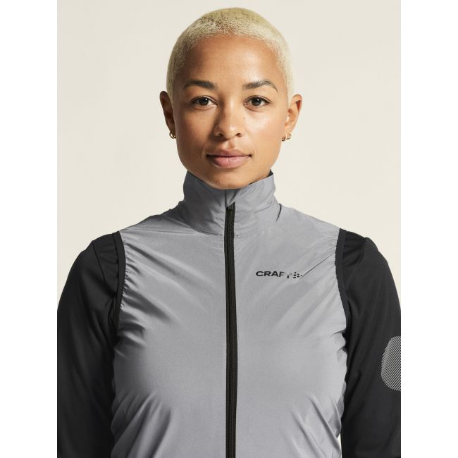 Craft ADV Essence Lumen Wind Vest W – Vestă de ciclism anti-vânt reflectorizantă - Gri