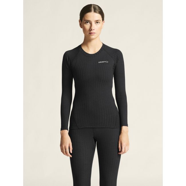 Craft Wool Extreme X LS 2 W – Bluză strat de bază cu lână merinos - Negru