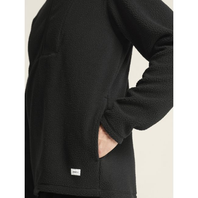 Craft Join Pile Fleece HZ – Bluză fleece pufos cu fermoar scurt - Negru