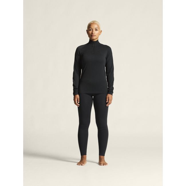 Craft Active Comfort LS HZ 2 W – Bluză strat de bază cu fermoar scurt - Negru