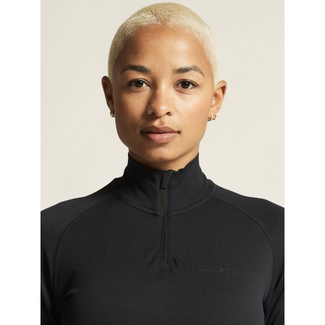 Craft Active Comfort LS HZ 2 W – Bluză strat de bază cu fermoar scurt - Negru