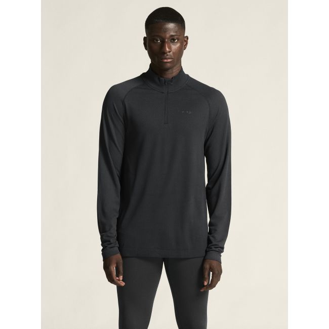 Craft Active Comfort LS HZ 2 – Bluză strat de bază cu fermoar scurt - Negru