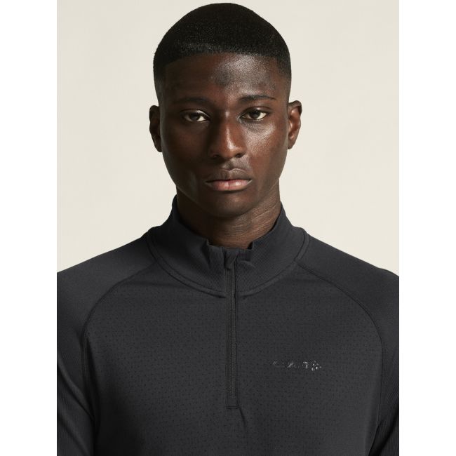 Craft Active Comfort LS HZ 2 – Bluză strat de bază cu fermoar scurt - Negru