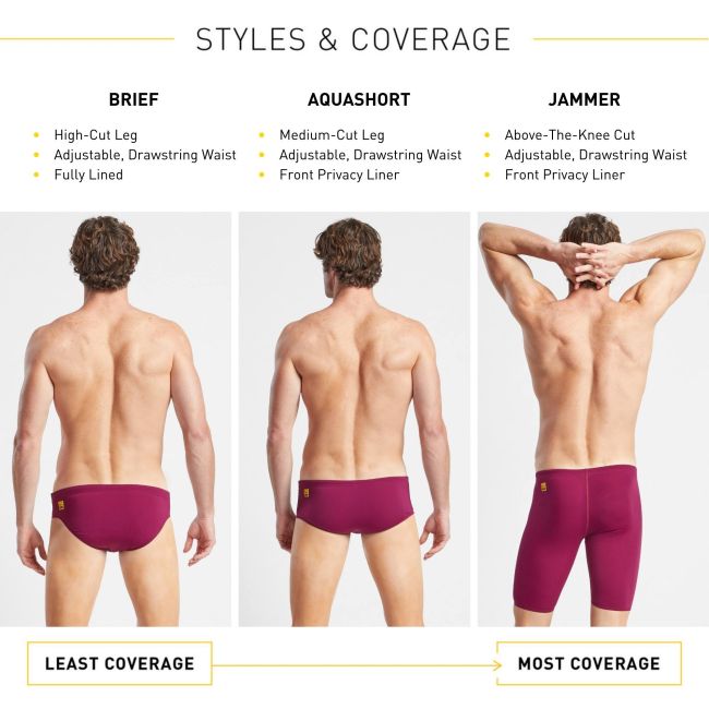 Finis - slip inot barbati - Aqua Short Solid - antrenament - Bordo