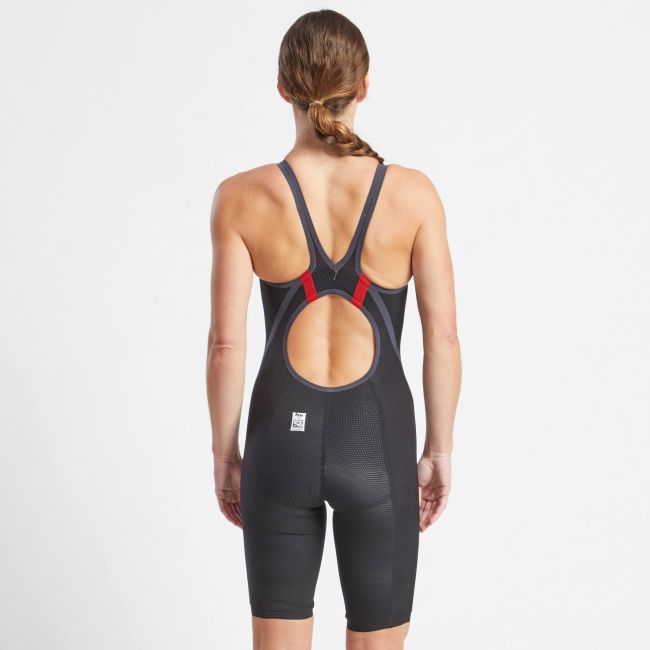 Finis - costum concurs inot dama - HydroX Openback - spate deschis - Negru / gri