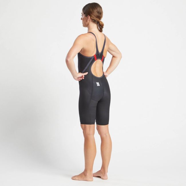 Finis - costum concurs inot dama - HydroX Openback - spate deschis - Negru / gri