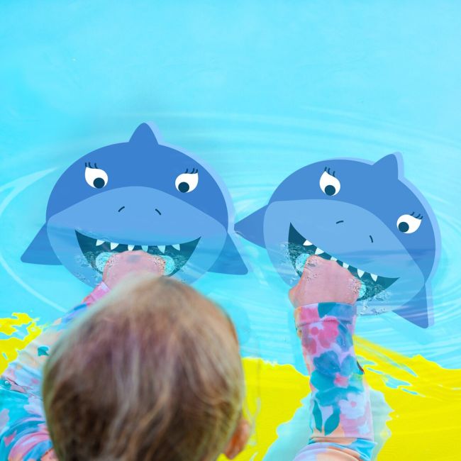 Finis - plutitoare invatat inot copii - Floatie Friends - pereche pentru maini - Rechin