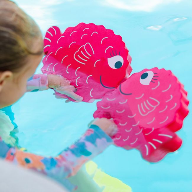 Finis - plutitoare invatat inot copii - Floatie Friends - pereche pentru maini - Pește-balon