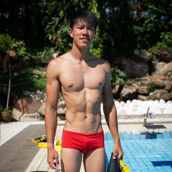 Finis - slip inot barbati - Aqua Short Solid - antrenament - Roșu