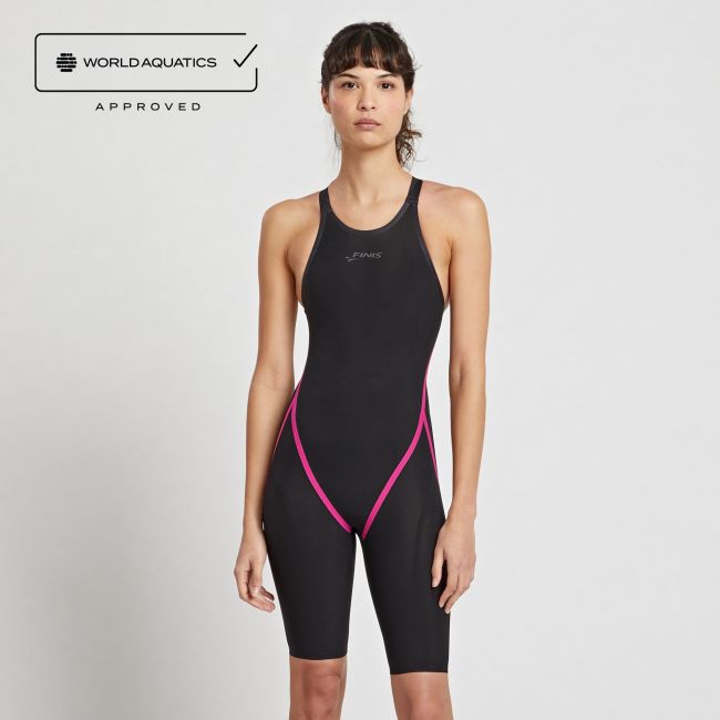 Finis - costum concurs inot dama - R3 Ascent Openback - Negru / roz