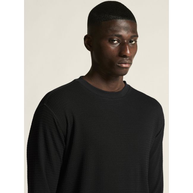 Craft Layers Wool Waffle Rn – Bluză din lână cu textură waffle - Negru
