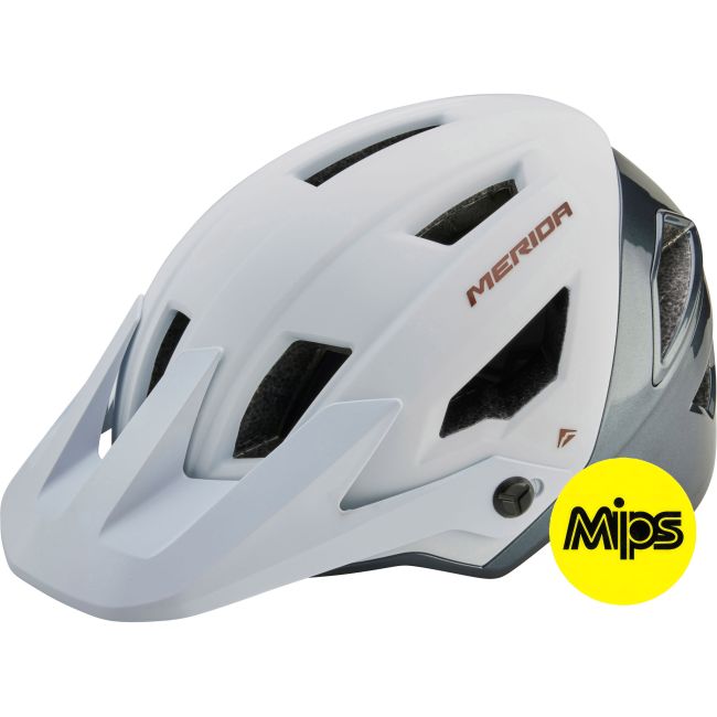 Cască Merida Trailbanger 58-62 cm MIPS Alb Mat/Gri Lucios 15 Fante