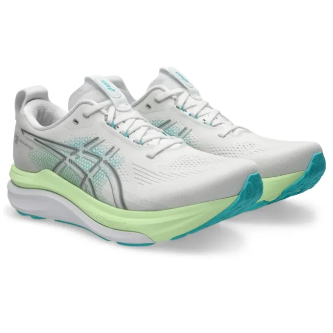 Pantofi alergare stabilitate ASICS GEL-Kayano 33 - alb White | Energy Aqua | susținere adaptivă
