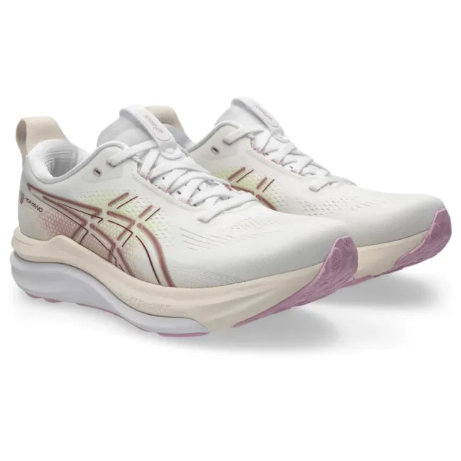 Pantofi alergare stabilitate ASICS GEL-Kayano 33 - alb White | Hazy Lilac | susținere adaptivă