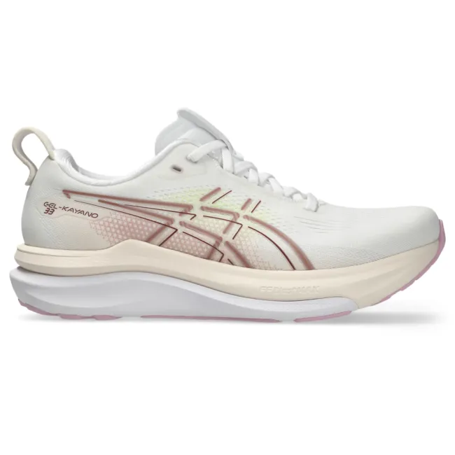 Pantofi alergare stabilitate ASICS GEL-Kayano 33 - alb White | Hazy Lilac | susținere adaptivă