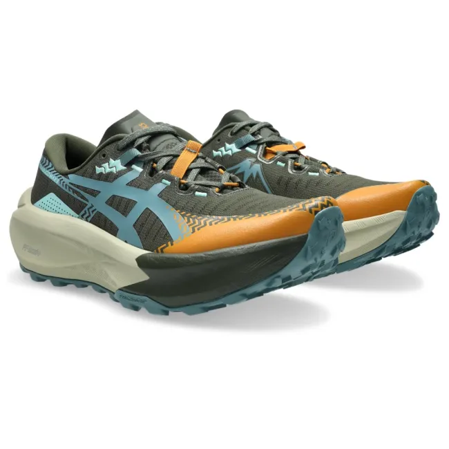 Pantofi alergare trail ASICS Trabuco Max 5 - kaki Vintage Khaki | Foggy Teal | amortizare maximă