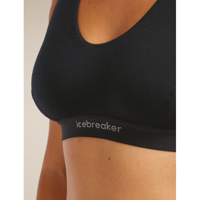 Bustieră Merino Icebreaker 125 Sprite Racerback - negru Black