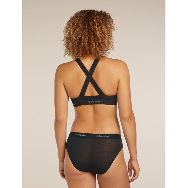 Bustieră Merino Icebreaker 125 Sprite Racerback - negru Black