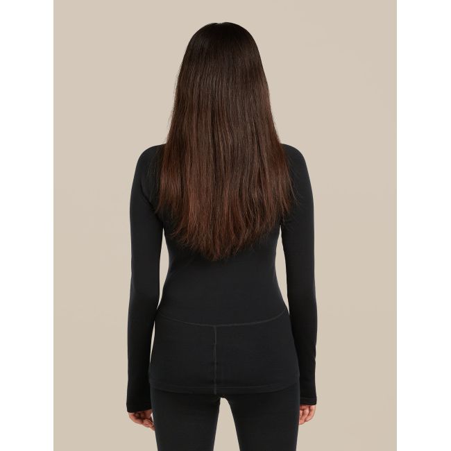 Bluza de corp Merino Icebreaker 300 MerinoFine Polar Roll Neck - negru Black