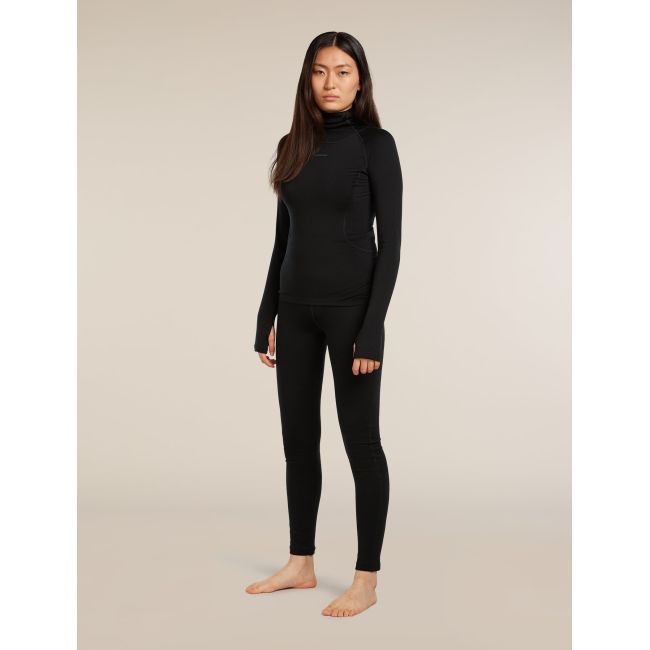 Bluza de corp Merino Icebreaker 300 MerinoFine Polar Roll Neck - negru Black