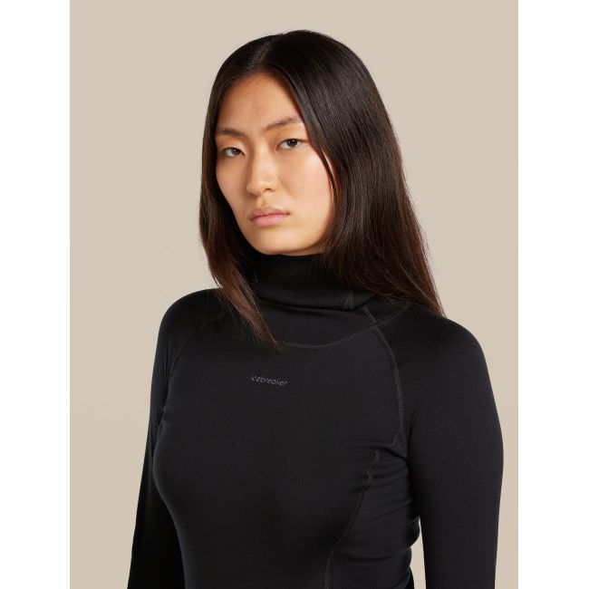 Bluza de corp Merino Icebreaker 300 MerinoFine Polar Roll Neck - negru Black