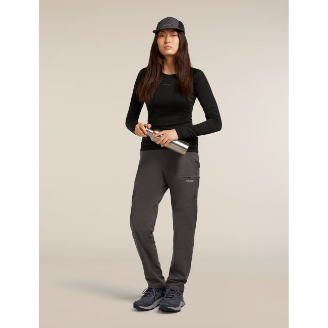 Bluza de corp Merino Icebreaker 200 ZoneKnit LS Crewe - negru