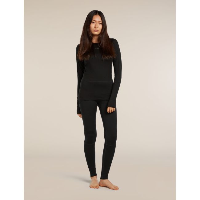 Bluza de corp Merino Icebreaker 200 ZoneKnit LS Crewe - negru