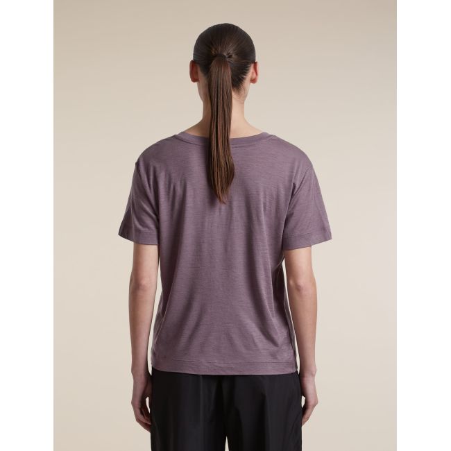 Tricou Merino Icebreaker 150 Tech Lite V Neck - gri Grey Plum