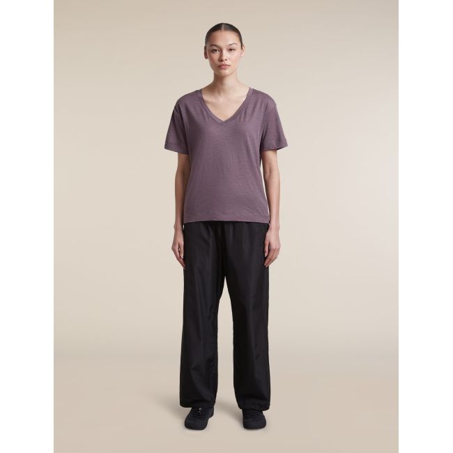 Tricou Merino Icebreaker 150 Tech Lite V Neck - gri Grey Plum