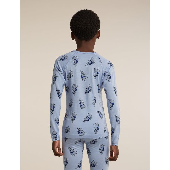 Bluza de corp Merino Icebreaker 200 Oasis Bear Tour - albastru Zinc/Aop