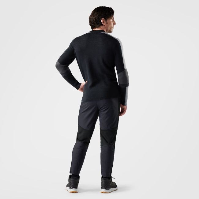 Pulover Merino Smartwool Alpine Crew - negru | strat termic, mărime XL