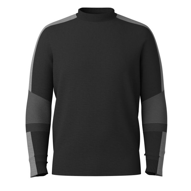 Pulover Merino Smartwool Alpine Crew - negru | strat termic, mărime XL