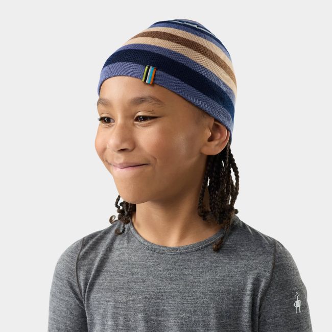 Căciulă Merino copii Smartwool Reversible Art Beanie - Nightfall Blue