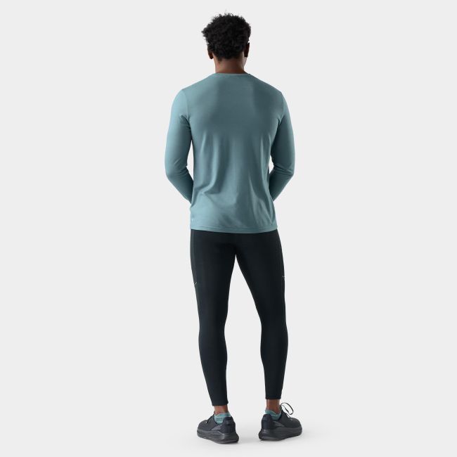 Tricou Merino mânecă lungă Smartwool Wander Valley - verde-albastru Dusty Teal