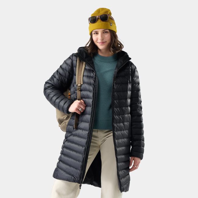 Geacă parka Smartwool Winterloft Hooded - negru | puf + Merino, mărime M